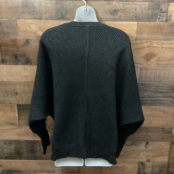 Devotion by Cyrus Sweater Crew Neck Black White Heather Batwing Sleeves Large - Picture 9 of 11